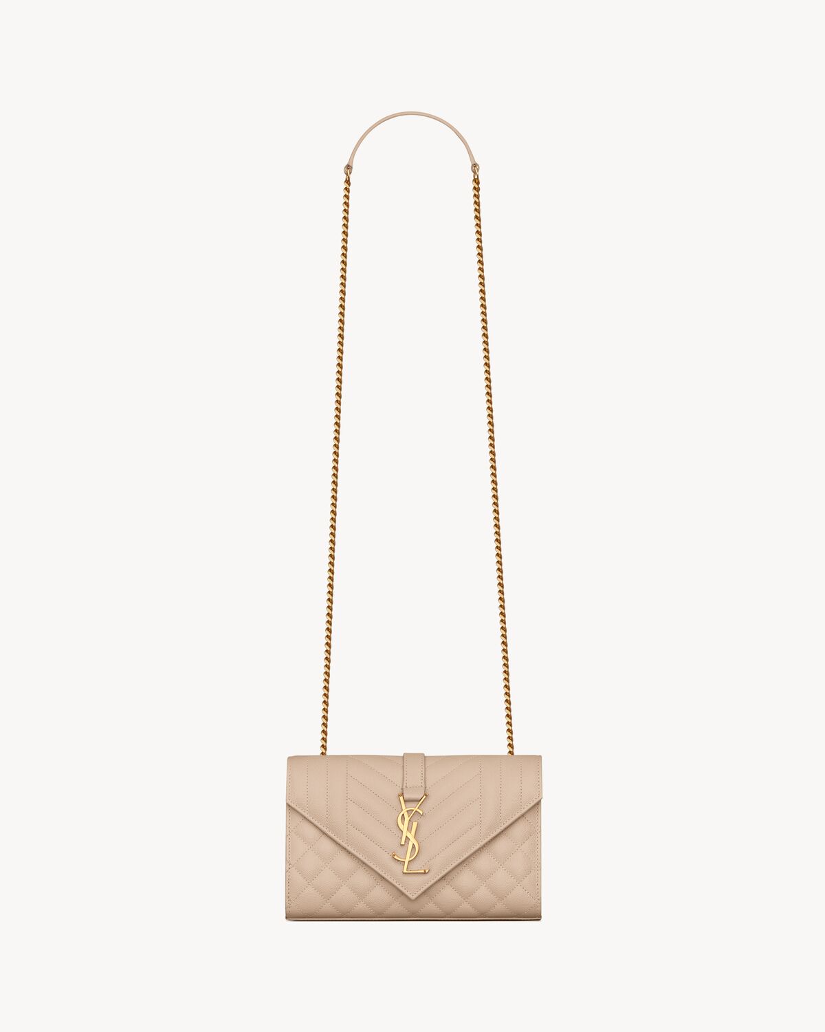 YSL Envelope Small in Quilted Grain De Poudre Embossed Leather - Image 1